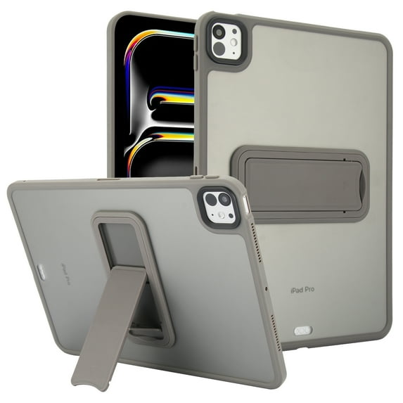 ELEHOLD For iPad Pro 12.9 6th/5th/4th/3th (2022/2021/2020/2018) Military Garde Protection Case Slim Rugged Cover, with Built-in Kicksatnd, Lens&Screen Protect, Gray