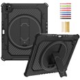 thumbnail image 1 of ELEHOLD for iPad Pro 12.9 Inch 2022/2021/2020/2018 Rugged Case with 360° Ratation Hidden Kickstand Pencil Holder Shockproof Heavy Duty Protection Cover for iPad Pro 12.9 Inch,Black, 1 of 10