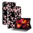 thumbnail image 1 of ELEHOLD for  iPad Pro 13 2024 Case, PU Leather Flowers Pretty Unique Design Slim Adjustable Stand Cover with Auto Sleep Wake Folio Cover Case for iPad Pro 13 2024,Plum Blossom, 1 of 6