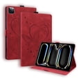 thumbnail image 1 of ELEHOLD for iPad Pro 13 inch 2024 Leather Case,Embossed Butterfly Pattern Folio Flip Smart Case Card Slots Kickstand Magnetic Clasp Shockproof Case for iPad Pro 13" 2024,Red, 1 of 7