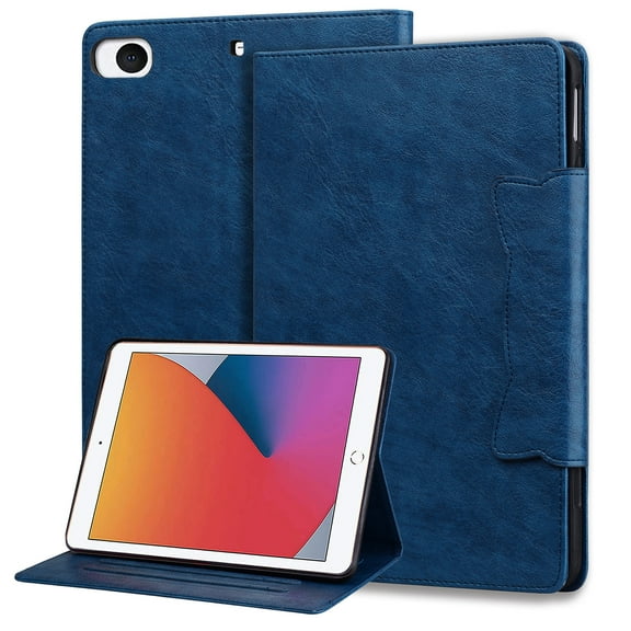 ELEHOLD for iPad mini 1/2/3/4/5 ,Premium PU Leather Card Slot Folio Stand Cover, Auto Wake/Sleep,Multiple Viewing Angles Magnetic Smart Shockproof Protective Cover,Darkblue