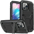 thumbnail image 1 of ELEHOLD for iPhone 11 6.1 Inch 2019 Case, Heavy Duty Armor Built-in Explosion-Proof Tempered Glass Screen Protector Wireless Charging Hang Rope Hidden Kickstand Shockproof Rugged Case,Black, 1 of 8