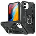 thumbnail image 1 of ELEHOLD for iPhone 11 Armor Case, Military Grade Hard PC Magnetic Built-in Car Mount 360° Rotatable Metal Ring Holder Kickstand Shockproof Multi-Functional Rugged Case, Black, 1 of 8