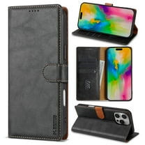 ELEHOLD for iPhone 11 Case,Business Premium Folio PU Leather Magnetic Closure Card Holder Kickstand Shockproof Protective Wallet Case for iPhone 11,Black