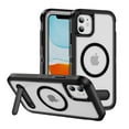 thumbnail image 1 of ELEHOLD for iPhone 11 Case,Compatible with Mag Safe Accessory,Magnetic Heavy Duty Drop Protection Invisible Kickstand Rugged Military-Grade Protective Phone Case ,Black+Clear, 1 of 7