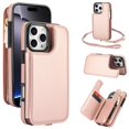 thumbnail image 1 of ELEHOLD for iPhone 11 Case,Flip Kickstand RFID Blocking Card Slot Holder Zipper PU Leather Crossbody Wallet Shock-Absorbent Protective Case with Crossbody Strap,Rosegold, 1 of 6