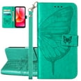 thumbnail image 1 of ELEHOLD for iPhone 11 Case Wallet with Wrist Strap, Butterfly Embossed PU Leather Folio Flip Case with Magnetic Closure Credit Card Holder Kickstand,Green, 1 of 6