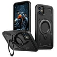 thumbnail image 1 of ELEHOLD For iPhone 11 Ergonomic Design Military Grade Shockproof Protective Case Magnetic Ring Stand Rugged Cover, Non-Slip, Support Wireless Charging, Black, 1 of 1