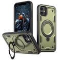 thumbnail image 1 of ELEHOLD For iPhone 11 Ergonomic Design Military Grade Shockproof Protective Case Magnetic Ring Stand Rugged Cover, Non-Slip, Support Wireless Charging, Olivegreen, 1 of 1