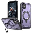 thumbnail image 1 of ELEHOLD For iPhone 11 Ergonomic Design Military Grade Shockproof Protective Case Magnetic Ring Stand Rugged Cover, Non-Slip, Support Wireless Charging, Purple, 1 of 1
