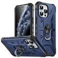 thumbnail image 1 of ELEHOLD for iPhone 11 Pro Armor Case, Military Grade Hard PC Magnetic Built-in Car Mount 360° Rotatable Metal Ring Holder Kickstand Shockproof Multi-Functional Rugged Case, Darkblue, 1 of 8