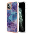 thumbnail image 1 of ELEHOLD for iPhone 11 Pro Max 6.5 inch Marble Case, Clear Electroplated Frame Soft TPU Anti-Scratch Wear-Resistant Wireless Charging Slim Fit Transparent Case for iPhone 11 Pro Max, Purple, 1 of 5