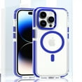 thumbnail image 1 of ELEHOLD for iPhone 11 Pro Max Clear Case Hybrid PC Back Transparent Anti-Yellowing Clear Support Wireless Charging Magnetic MagSafe Slim Shockproof Protective Case,blue, 1 of 7