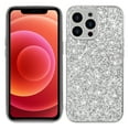 thumbnail image 1 of ELEHOLD for iPhone 11 Pro Max Glitter Sparkle Bling Case, Shiny Powder Rough Surface TPU Rubber Anti-Scratch Shockproof Classical Fashion Slim Case for Women Girls, Silver, 1 of 6