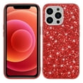 thumbnail image 1 of ELEHOLD for iPhone 11 Pro Max Glitter Sparkle Bling Case, Shiny Powder Rough Surface TPU Rubber Anti-Scratch Shockproof Classical Fashion Slim Case for Women Girls, Red, 1 of 6