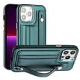 thumbnail image 1 of ELEHOLD for iPhone 11 Pro Max, Wallet Case with Credit Card Slots，Rugged Hybrid Shockproof PU Leather Wristband Kickstand Anti-Scratch Case Cover, green, 1 of 6