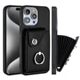 thumbnail image 1 of ELEHOLD for iPhone 11 Pro Max Wallet Case PU Leather Organ Card Slots Holders Magnetic Button Finger Ring Holder Stand Shockproof Full Protective Case,black, 1 of 7