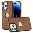 thumbnail image 1 of ELEHOLD for iPhone 11 Pro Slim Leather Case Luxury Premium PU Leather Logo View Window All Round Shockproof Protection Anti-Fingerprint Non-Slip Lightweight Case,brown, 1 of 1