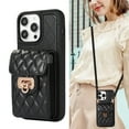 thumbnail image 1 of ELEHOLD for iPhone 11 Pro Wallet Case with Card Holder, PU Leather Shockproof Crossbody Case with Metal Snap Adjustable Strap Lanyard Compatible with iPhone 11 Pro,Black, 1 of 7