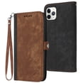 thumbnail image 1 of ELEHOLD for iPhone 11 Pro Wallet Case with Detachable Wrist Strap Handbag, Luxury PU Leather Flip Soft TPU Built-in Magnetic Card Slots Kickstand Function Shockproof Case,Brown, 1 of 7