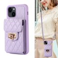 thumbnail image 1 of ELEHOLD for iPhone 11 Wallet Case with Card Holder, PU Leather Shockproof Crossbody Case with Metal Snap Adjustable Strap Lanyard Compatible with iPhone 11,Purple, 1 of 7