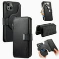 thumbnail image 1 of ELEHOLD for iPhone 11 Zipper Wallet Case,Magnetic Detachable RFID Flip Card Slots Stand Function Shockproof Full Protective Leather Case for iPhone 11,Black, 1 of 8