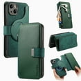 thumbnail image 1 of ELEHOLD for iPhone 11 Zipper Wallet Case,Magnetic Detachable RFID Flip Card Slots Stand Function Shockproof Full Protective Leather Case for iPhone 11,Green, 1 of 8