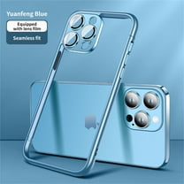 ELEHOLD for iPhone 12 Bumper Frame (No Back) Built-in Camera Cover Slim Lightweight Soft TPU PC Bumper Frame Cover Backless Shockproof Heavy Duty Protection Excellent Heat Dissipation,blue