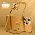 thumbnail image 1 of ELEHOLD for iPhone 12 Bumper Frame (No Back) Built-in Camera Cover Slim Lightweight Soft TPU+PC Bumper Frame Cover Backless Shockproof Heavy Duty Protection Excellent Heat Dissipation,khaki, 1 of 7