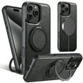 thumbnail image 1 of ELEHOLD For iPhone 12 Pro / 12 6.1" Case,Compatible with Mag Safe Accessories, Luxury PU Leather 360°Rotatable Magnetic Ring Kickstand Slim Light Phone Case for iPhone 12 Pro / 12 6.1",Black, 1 of 7