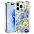 thumbnail image 1 of ELEHOLD for iPhone 12 Pro / 12 6.1" Case Flower Floral Embossed Pattern Crystal Clear Back Soft Shockproof TPU Bumper Slim Lightweight Anti-Yellowing Case, F, 1 of 6