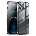 thumbnail image 1 of ELEHOLD for iPhone 12 Pro 6.1 Inch Case with Buckle Safety Lock, Slim Metal Bumper Frame Matte Clear PC Back Glass Lens Film All-Inclusive Camera Lens Full Protection Case for iPhone 12 Pro,Black, 1 of 8