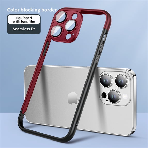 ELEHOLD for iPhone 12 Pro Bumper Frame (No Back) Built-in Camera Cover Slim Lightweight Soft TPU+PC Bumper Frame Cover Backless Shockproof Heavy Duty Protection Excellent Heat Dissipation,H