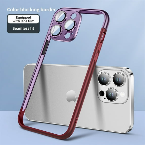 ELEHOLD for iPhone 12 Pro Bumper Frame (No Back) Built-in Camera Cover Slim Lightweight Soft TPU+PC Bumper Frame Cover Backless Shockproof Heavy Duty Protection Excellent Heat Dissipation,B