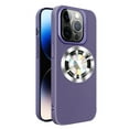 thumbnail image 1 of ELEHOLD for iPhone 12 Pro Case with Carbon Fiber Texture, MagSafe-Compatible Case with Built-in Stand Camera Lens Protector, Slim Shockproof Protective Cover with Logo Window,Purple, 1 of 6