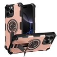 thumbnail image 1 of ELEHOLD For iPhone 12 Pro Max Case, Shockproof Soft Bumper Hybrid Three Layer Heavy Duty Grip Rugged Kickstand Protective Magnetic Case For iPhone 12 Pro Max,Rosegold, 1 of 7