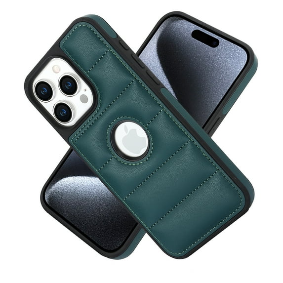 ELEHOLD for iPhone 12 Pro Max Leather Case Luxury Premium PU Leather Logo Cutout View Full Coverage Slim Lightweight Non-Slip Shockproof Protective Case for iPhone 12 Pro Max,green