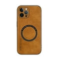 thumbnail image 1 of ELEHOLD For iPhone 12 Pro Max Luxury Leather Magnetic Shockproof Case Slim Drop Protection Cover, Lens & Screen Protection, Compatible with Magsafe, Skin-Friendly, Brown, 1 of 9