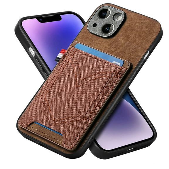 ELEHOLD for iPhone 12 Pro Max, Wallet Phone Case,Slim Leather Shockproof Lens Protector with Card Slot Anti-Scratch Case Cover,Support Magnetic Car Mount, brown