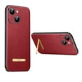 thumbnail image 1 of ELEHOLD for iPhone 13 2021 Case, Luxury Skin Feel PU Leather Hidden Bracket All-Inclusive Camera Lens Protecton Shockproof Hybird Slim Fit Case for iPhone 13 6.1 inch, Red, 1 of 6