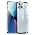 thumbnail image 1 of ELEHOLD for iPhone 13 6.1 Inch Case with Buckle Safety Lock, Slim Metal Bumper Frame Matte Clear PC Back Glass Lens Film All-Inclusive Camera Lens Full Protection Case for iPhone 13,Silver, 1 of 8