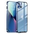 thumbnail image 1 of ELEHOLD for iPhone 13 6.1 Inch Case with Buckle Safety Lock, Slim Metal Bumper Frame Matte Clear PC Back Glass Lens Film All-Inclusive Camera Lens Full Protection Case for iPhone 13,Blue, 1 of 8