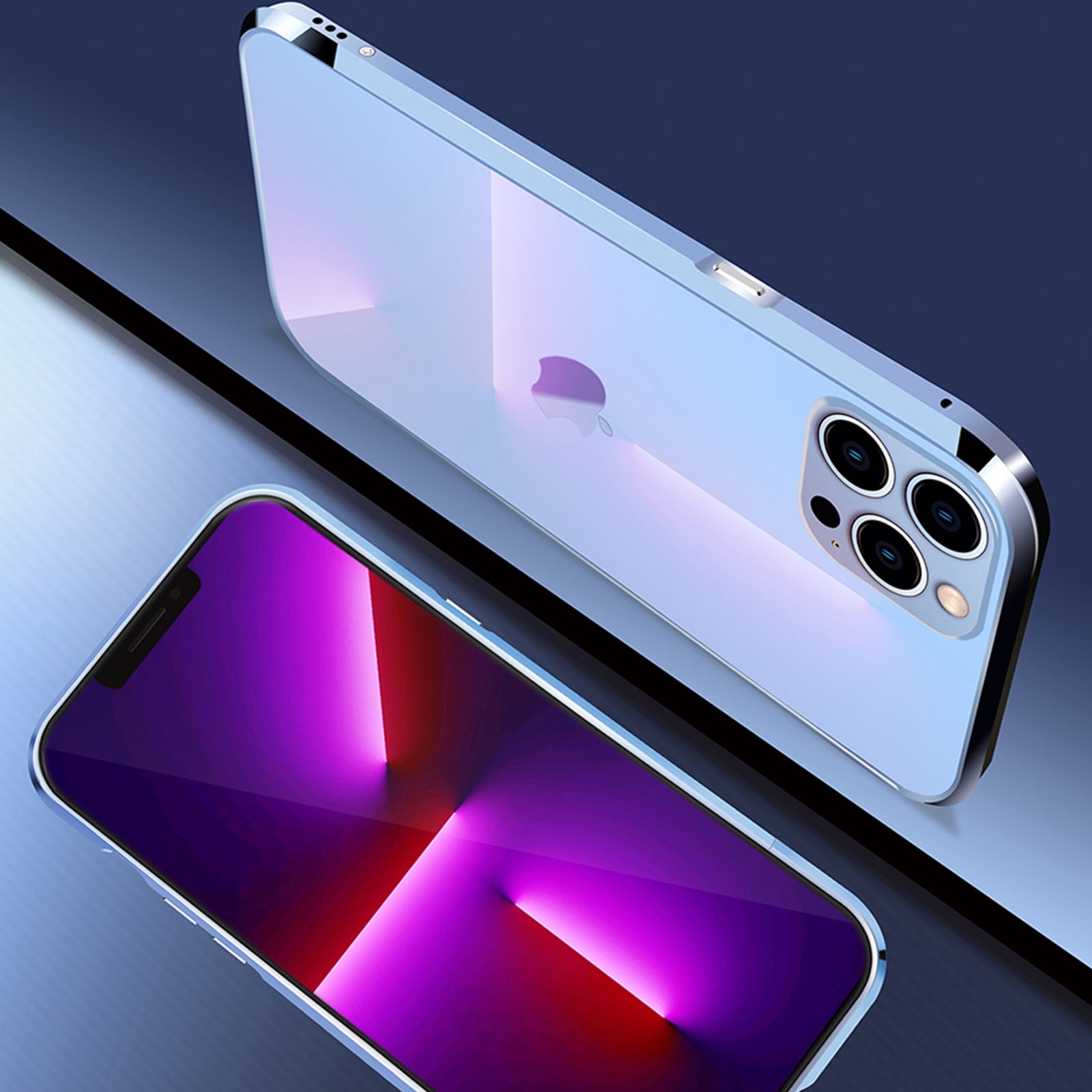 ELEHOLD for iPhone 13 Aluminum Frame Metal Bumper Slim Hard Case, Metal ...