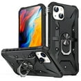 thumbnail image 1 of ELEHOLD for iPhone 13 Armor Case, Military Grade Hard PC Magnetic Built-in Car Mount 360° Rotatable Metal Ring Holder Kickstand Shockproof Multi-Functional Rugged Case, Black, 1 of 8