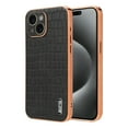 thumbnail image 1 of ELEHOLD for iPhone 13 Case,Compatible with MagSafe Luxury PU Leather Embossed Crocodile Pattern Plating Edge Shockproof Smudge-proof Full Protection Case for iPhone 13,Black, 1 of 8