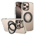 thumbnail image 1 of ELEHOLD For iPhone 13 Case, Ice-Feeling Clear Magnetic Shockproof Case, Mag Safe Compatible, with 360° Rotable Ring Stand, Lens&Screen Protection, Non-Yellowing, Black, 1 of 10