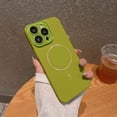 thumbnail image 1 of ELEHOLD for iPhone 13 Case Matte Hard PC Back Slim Lightweight with Full Camera Lens Protection Strong Magnetic Compatible with Mag Safe Shockproof Case for iPhone 13,matchagreen, 1 of 7