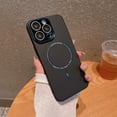 thumbnail image 1 of ELEHOLD for iPhone 13 Case Matte Hard PC Back Slim Lightweight with Full Camera Lens Protection Strong Magnetic Compatible with Mag Safe Shockproof Case for iPhone 13,black, 1 of 7