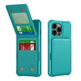 thumbnail image 1 of ELEHOLD for iPhone 13 Case, PU Leather Magnetic Button Closure Credit Card Holder Slots Stand Function Wallet Shock-Absorbent Shockproof Phone Case for iPhone 13 ,Green, 1 of 6