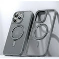 thumbnail image 1 of ELEHOLD for iPhone 13 Magnetic Clear Case Transparent Clear Back Cover with Invisible 360 Rotation Ring Kickstand Matte Bumper Shockproof Protective Cover Compatible with Mag Safe,gray, 1 of 6